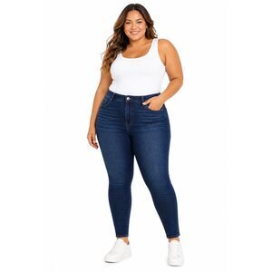 GOOD AMERICAN Women’s Dark Blue Good Legs Skinny Jeans Size 18
